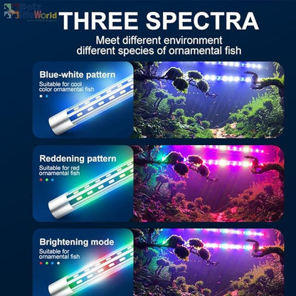 Nemo Submersible Colour Changing Double Row LED Light for Aquarium Fish Tank | WRGB | 3 Mode | Water Proof | Alluminium Case