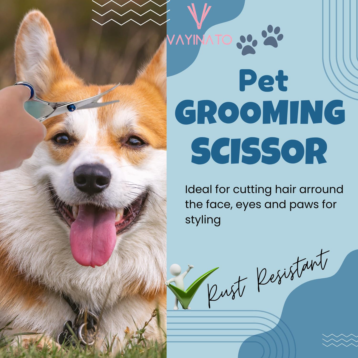 Andis Dog Grooming Scissors & Fur Clippers 5.5" Pet Grooming Safety ...