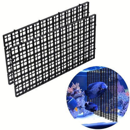Petzlifeworld Black Fish Tank Divider Plastic Aquarium Divider Panel Separator Grid Isolation Board with Free Divider Clip