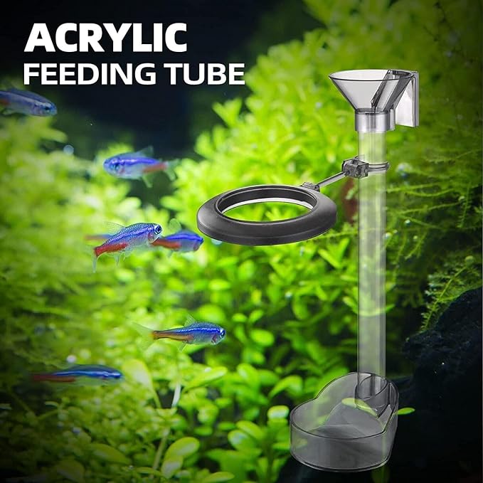 YEE 2 in 1 MutiFunction Floating and Sinking Aquarium Fish and Shrimp Food Feeder|Can be Extended The Length for Any Height Tank|Hangon Type |Easy to Attach|Cleaing and Feeding Kit Included
