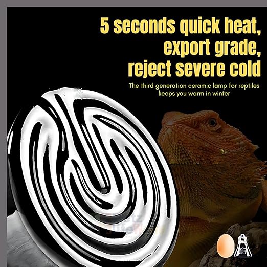 CLEEN Reptile Ceramic Heat Emitter Lamp | No-Light Heating Bulb