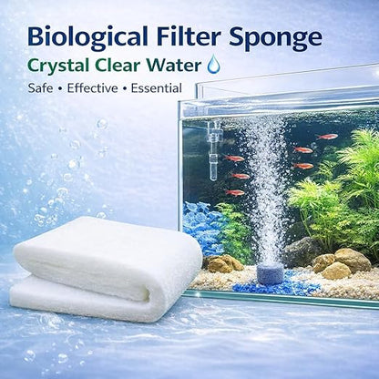 Petzlifeworld Biological Aquarium Filter Sponge Pad 100x13.5x3cm | Non-Toxic Bio Foam for Fish Tank | Improves Water Clarity | Reusable Filtration Media for Fresh & Saltwater Aquariums