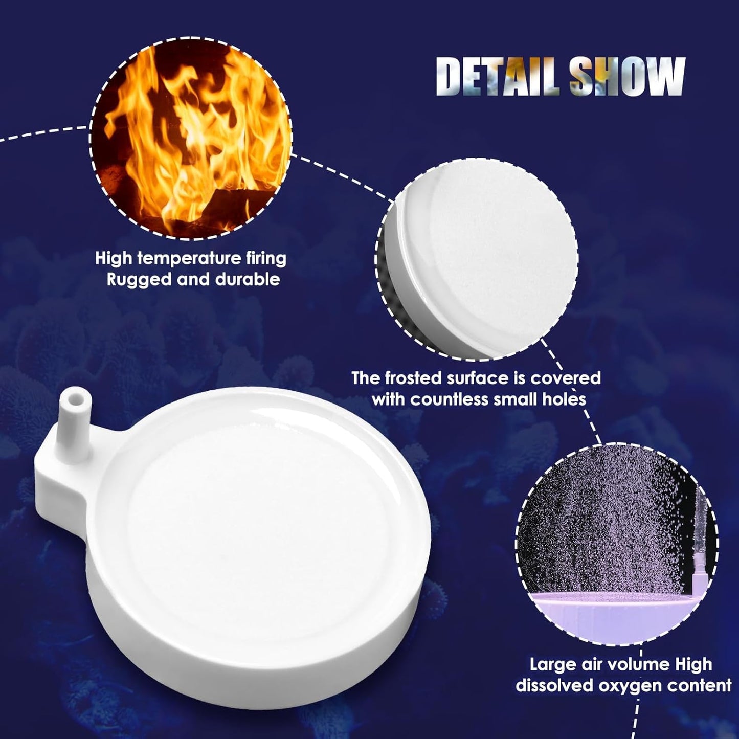 Petzlifeworld Aquarium 2 Inch (White) Disc Air Stone with 2m Tube – Fine Bubble Diffuser for Fish Tank (Pump Not Included)