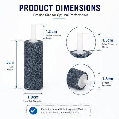 petzlifeworld 1.5 Inch Aquarium Air Stone Diffuser, Pack of 6 | Fine Bubble Oxygen Aerator Stone with Air Tube Connector | Bubble Stone for Fish Tank, Aquarium & Hydroponics
