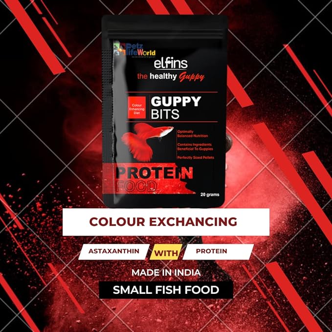 Horizone Elfins Colour Enhancing Special Guppy Bits Fish Food, 20G