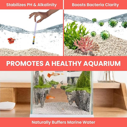 PetzLifeworld Aquarium Aragonite White Sand | Natural pH-Buffering Substrate for Marine, Cichlid, Freshwater & Saltwater Aquariums