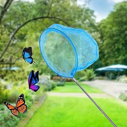 Petzlifeworld  Stainless Steel Extendable Net (37cm to 85cm) Portable & Durable | Perfect for Catching Butterflies, Fish, Shrimp, Insects