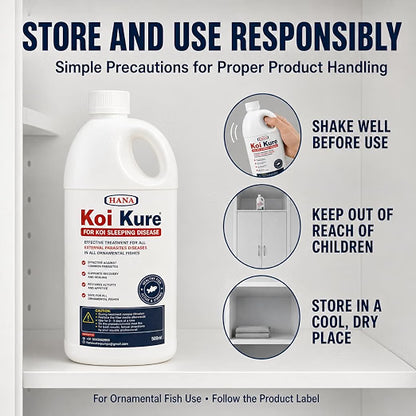 Petzlifeworld Koi Kure for Ornamental Koi Fish – 100ml & 500ml | Support for Koi Sleeping Disease | Helps Support Activity, Appetite & Recovery | Pond & Treatment Tank Use
