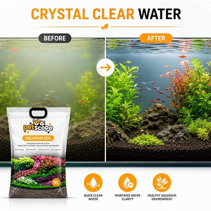 Petzlifeworld Petscope 9L Soil for Planted Aquariums & Crystal Shrimp Tanks | Specialized Synthetic Aquatic Plant Substrate | Quick Clean Water | Long Lasting Fertility | Durable Granule Structure