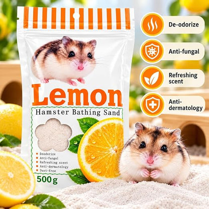 Petzlifeworld Scented Hamster Bath Sand 500g – Rose, Lavender, Green Apple & Lemon