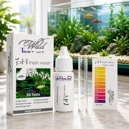 Petzlifeworld Aquatic Remedies Aquatic Remedies Wild pH Fresh Water Test Kit | 50 Tests | Colour Comparison Water Testing Kit for Aquarium, Swimming Pool, Tap, Drinking & Industrial Water