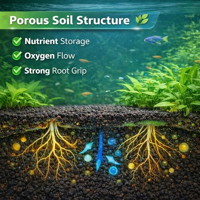 petzlifeworld Green Land 6KG Natural Aquarium Soil for Planted Tanks | Pure Natural Aquascaping Soil | Single Wash Technology | Safe for Fish & Shrimp | Nutrient-Rich Porous Substrate