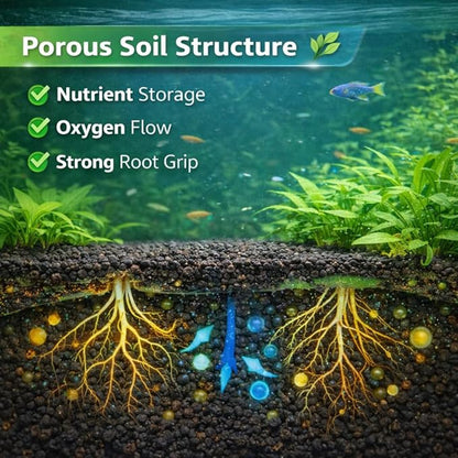 petzlifeworld Green Land 6KG Natural Aquarium Soil for Planted Tanks | Pure Natural Aquascaping Soil | Single Wash Technology | Safe for Fish & Shrimp | Nutrient-Rich Porous Substrate