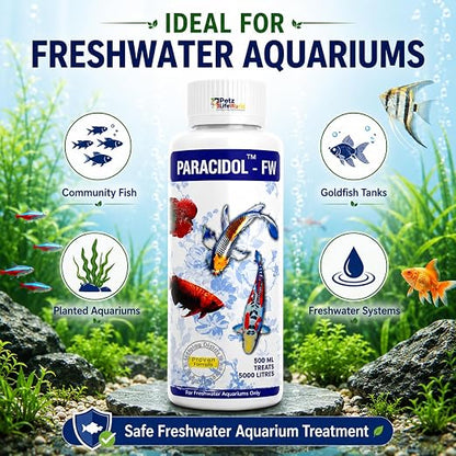 Petzlifeworld Aquatic remedies Paracidol  for Fresh Water Aquarium | Complete Fish Care | Healthy Fish, Healthy Aquarium