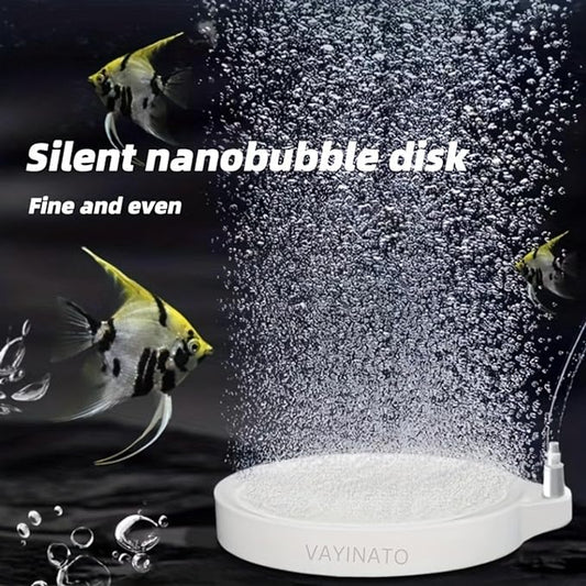 Petzlifeworld 4 inch White Non Clogging Round Air Stone Disc Bubble Diffuser for Aquarium Fish Tank Hydroponics Pump Ceramic Airstones | Ultra-High Dissolved Oxygen Diffuser Airstone Bubbler (White)
