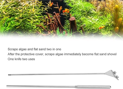 Petzlifeworld Stainless Steel Long Handle Algae Scrapper Extendable (45Cm) with Stainless Steel Blade for Aquarium Fish Tank