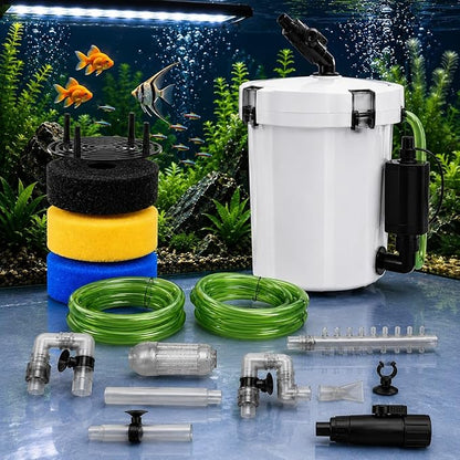 Petzlifeworld Sunsun HW-603B Multi Stage External Canister Filter for Aquarium Fish Tank | Suitable for 1.5 Feet to 2.5 Feet Tank | Multi-Layer Sponge Filtration | Easy Maintenance | Fresh & Salt Water