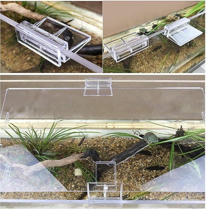 PetzLifeworld6 Pcs Acrylic Aquarium Fish Tank Glass Clossing Top Lid Cover Support Clip Clamp for Rimless Aquarium and Top Open Glass Support Suitable for Tank Thickness