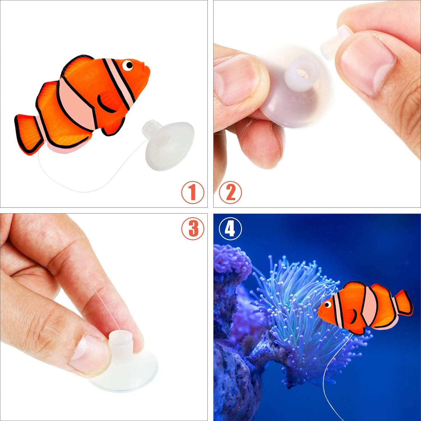 PetzLifeworld 2 Pcs Silicon Floating Simulating Fake Fish for Aquarium Fish Tank Decorations