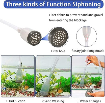 Petzlifeworld Aquarium Fish Tank Water Changing Siphon Pipe (1.5 Meter) Easy to Use | Grey Colour