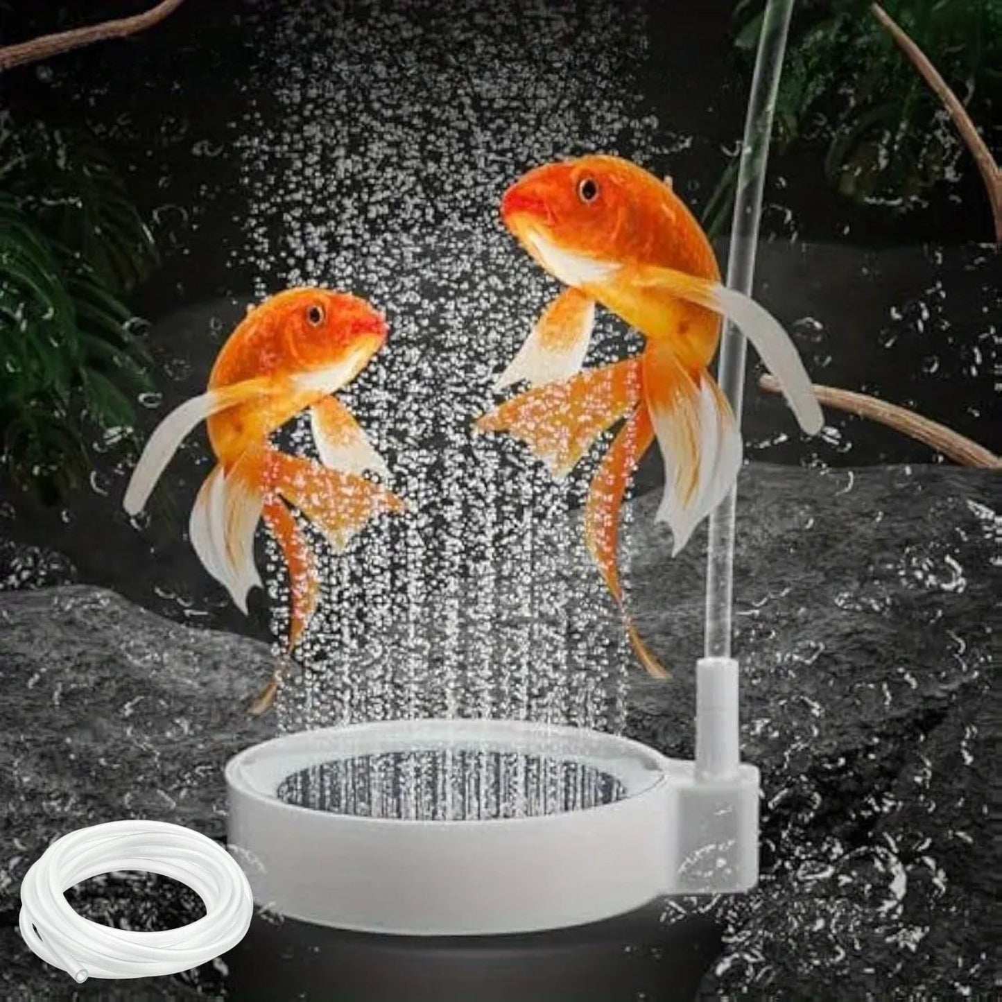 Petzlifeworld Aquarium 2 Inch (White) Disc Air Stone with 2m Tube – Fine Bubble Diffuser for Fish Tank (Pump Not Included)