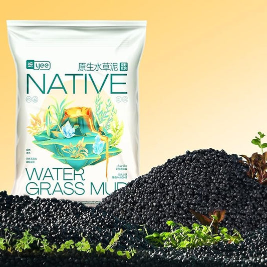 YEE 3L Native Water Grass Aquarium Soil for Planted Aquarium | Nutrient Rich Aqua Soil Substrate for Fish Tanks | pH Buffering 6.0–7.0 | Low Dust Long-Lasting Granules