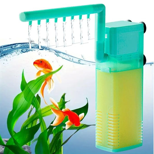 Nepall 3 in 1 Ultra Silent Water Fall Type Aquarium Fish Tank Internal Bio- Sponge Filter (NX 10)