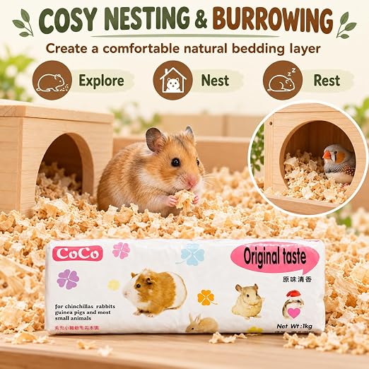 petzlifeworld Lavender and Original Tast  Scented Small Pet Bedding 1KG | Soft & Highly Absorbent Wood Shavings | Low Dust Formula | Odor Control | Safe for Hamsters, Guinea Pigs, Rabbits & Other Small Animals