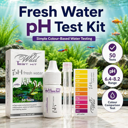 Petzlifeworld Aquatic Remedies Aquatic Remedies Wild pH Fresh Water Test Kit | 50 Tests | Colour Comparison Water Testing Kit for Aquarium, Swimming Pool, Tap, Drinking & Industrial Water
