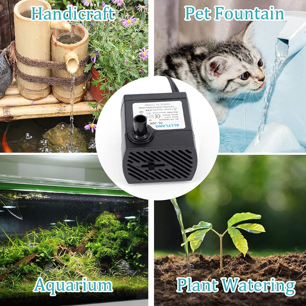Petzlifeworld A300 | 3W | Water Lifting Height Upto 2 Feet Energy Saving Mini Submersible Pump with Speed Control for Aquarium Fish Tank and Indoor Decoration by Petzlifeworld
