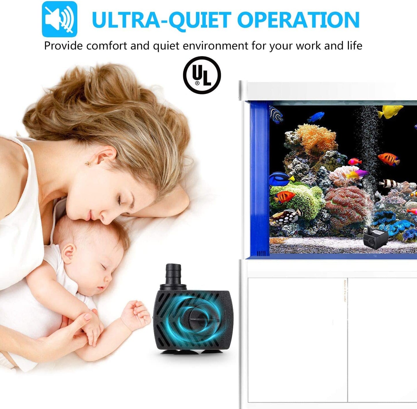 Petzlifeworld A300 | 3W | Water Lifting Height Upto 2 Feet Energy Saving Mini Submersible Pump with Speed Control for Aquarium Fish Tank and Indoor Decoration by Petzlifeworld