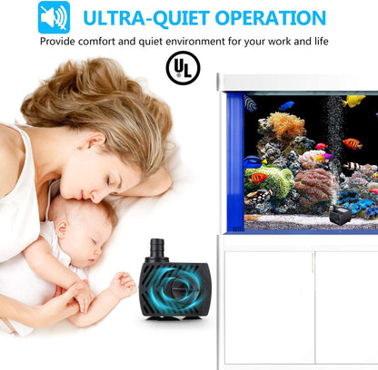 Petzlifeworld A300 | 3W | Water Lifting Height Upto 2 Feet Energy Saving Mini Submersible Pump with Speed Control for Aquarium Fish Tank and Indoor Decoration by Petzlifeworld