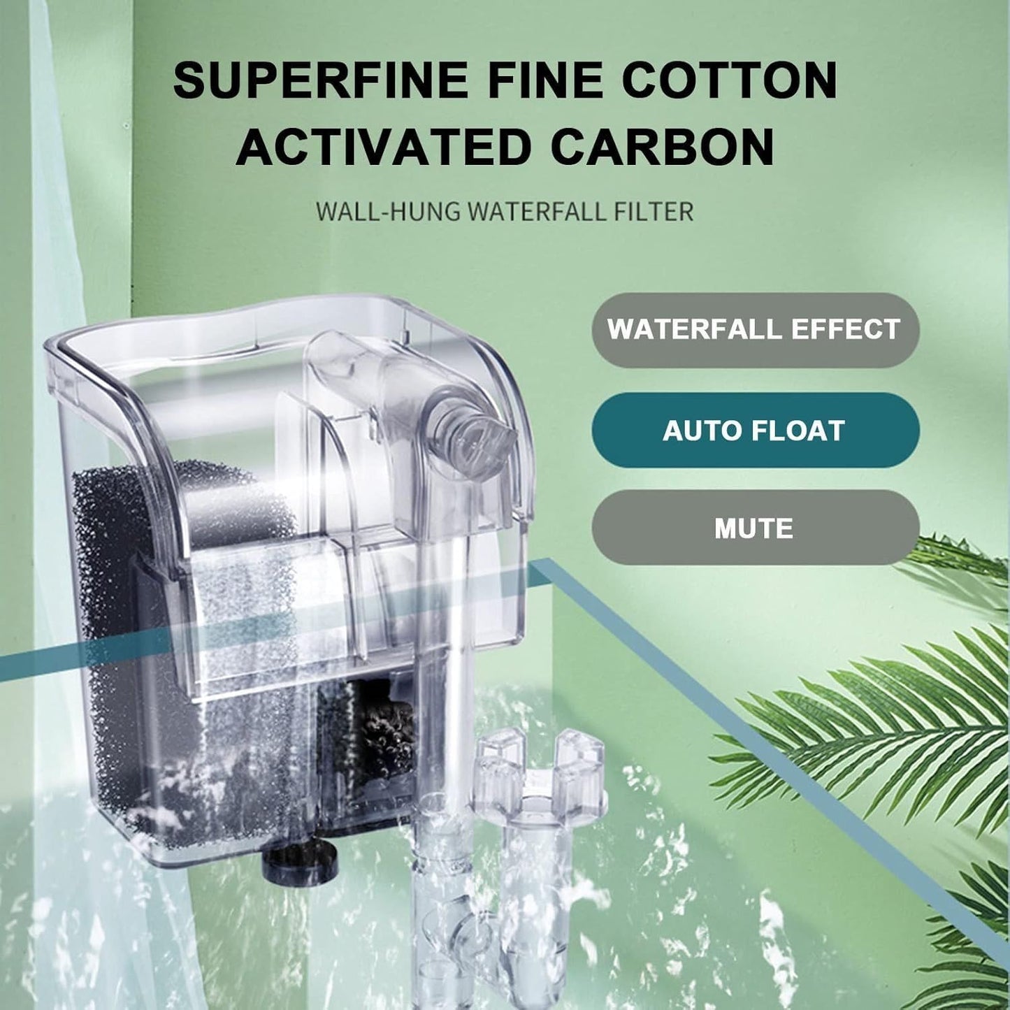 Petzlifeworld CM-160 | 3W | 280L/Hr | Fit for Upto 2 Feet Tank Transparent Hang On Filter without Surface Skimmer