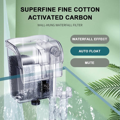 Petzlifeworld CM-160 | 3W | 280L/Hr | Fit for Upto 2 Feet Tank Transparent Hang On Filter without Surface Skimmer