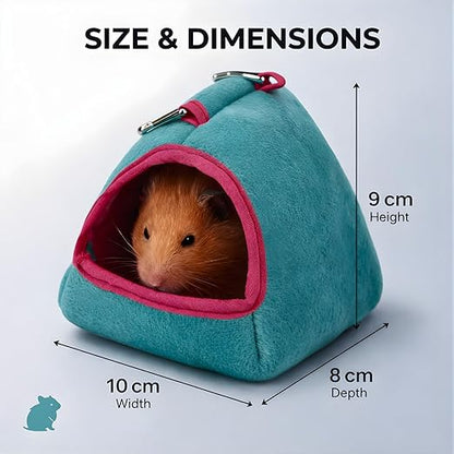 Petzlifeworld Warm Hamster Hideout Hanging Hammock Bed | Cozy Plush Sleeping Nest for Small Pets | Chew-Resistant Soft Pouch for Dwarf Hamster, Gerbil, Rat, Hedgehog & Sugar Glider