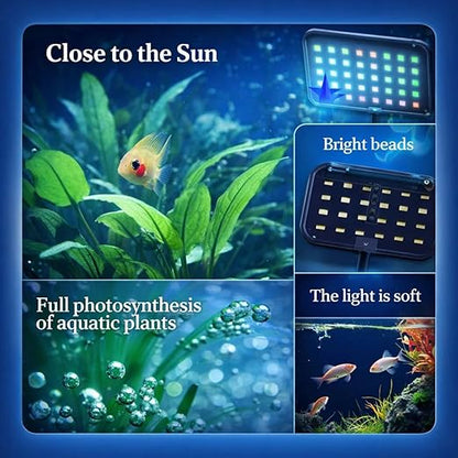 Bluepet  10W Flat Nano S3 Full Spectrum Aquarium Light – Clip-On LED Light with 360° Flexible Head for Planted Nano Fish Tanks