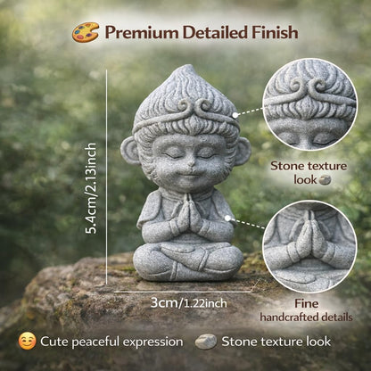 Petzlifeworld Mini Sun Wukong Meditation Statue – Cute Monkey King Resin Figurine for Aquarium, Garden, Desk, Zen Decor, Moss Pot & Fish Tank Decoration by Petzlifeworld