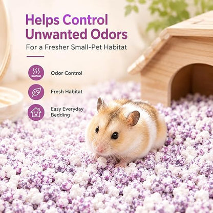 Petzlfiewrold YEE Color Paper Grain Hamster Bedding 1kg (Dark Green and Purple ) | Soft & Absorbent Paper Pellets | Low-Dust & Deodorizing Cage Bedding for Hamsters & Small Pets