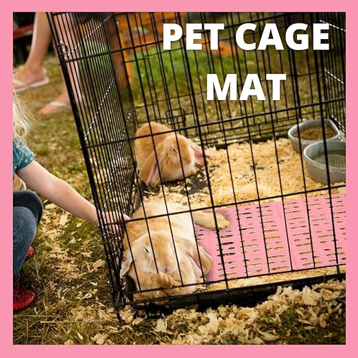 Petzlifeworld  2 Pcs (34 * 25 Cm) Pet Cage Mat for Rabbit, Guinea Pig, Hamster – Waterproof Plastic Feet Pads | Non-Slip Resting Floor Mats for Cats, Dogs, Bunny | Water Proof | Easy to Clean Cage Pads