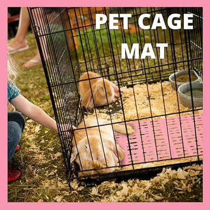 Petzlifeworld  2 Pcs (34 * 25 Cm) Pet Cage Mat for Rabbit, Guinea Pig, Hamster – Waterproof Plastic Feet Pads | Non-Slip Resting Floor Mats for Cats, Dogs, Bunny | Water Proof | Easy to Clean Cage Pads