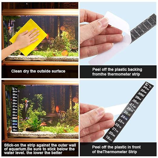 Petzlifeworld Aquarium Thermometer Sticker Fish Tank Temperature Strip