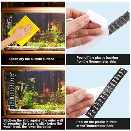 Petzlifeworld Aquarium Thermometer Sticker Fish Tank Temperature Strip