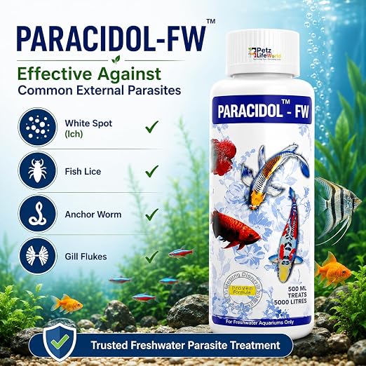 Petzlifeworld Aquatic remedies Paracidol  for Fresh Water Aquarium | Complete Fish Care | Healthy Fish, Healthy Aquarium