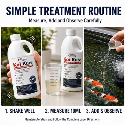 Petzlifeworld Koi Kure for Ornamental Koi Fish – 100ml & 500ml | Support for Koi Sleeping Disease | Helps Support Activity, Appetite & Recovery | Pond & Treatment Tank Use