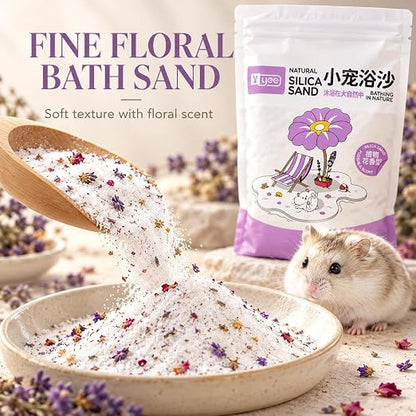 Petzlifeworld 1.2Kg Natural Silica Bath Sand for Hamster | Odor-Control Grooming Sand for Hamsters, Guinea Pigs, Gerbils & Chinchillas | Clean, Safe & Mess-Free Bathing