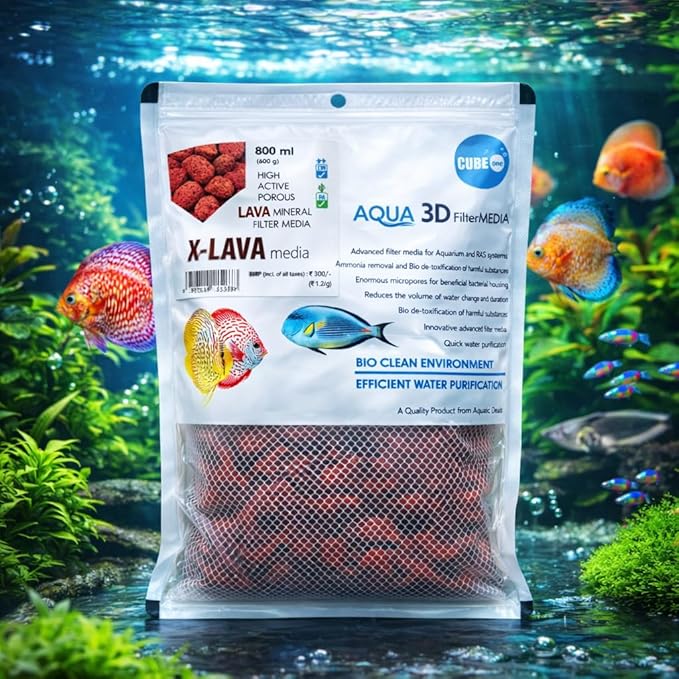 Aquatic Remedies X-Lava Filter Media, 800ML (600G) | The Finest Hand Picked Volcano Lava Porous and Water Treatment Filter Media for Aquarium