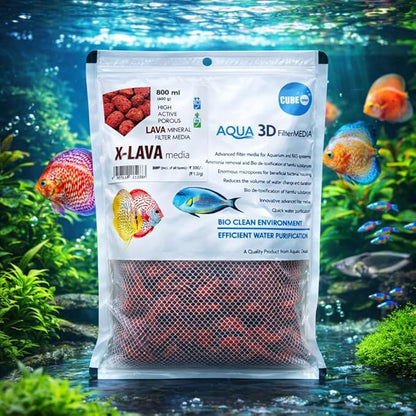 Aquatic Remedies X-Lava Filter Media, 800ML (600G) | The Finest Hand Picked Volcano Lava Porous and Water Treatment Filter Media for Aquarium