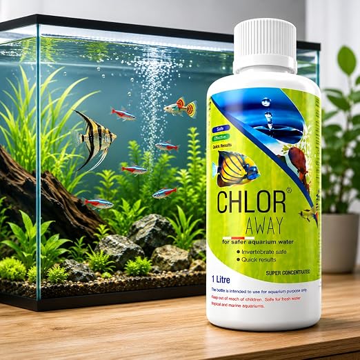 Petzlifeworld Aquatic Remedies 1L Chlor Away Aquarium Water Conditioner | Removes Chlorine & Chloramine from Tap Water