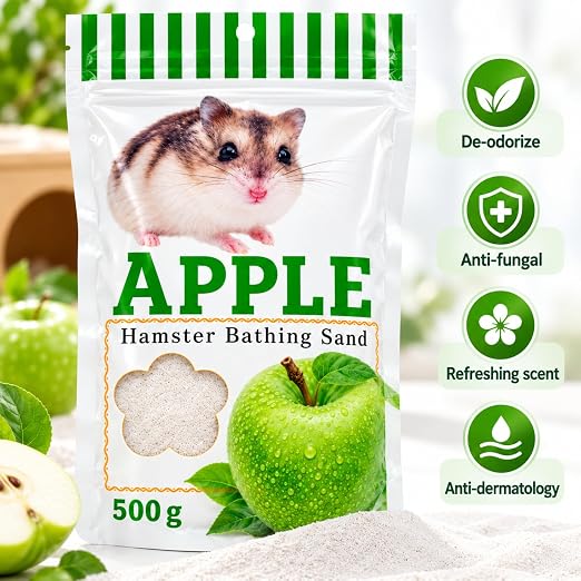 Petzlifeworld Scented Hamster Bath Sand 500g – Rose, Lavender, Green Apple & Lemon