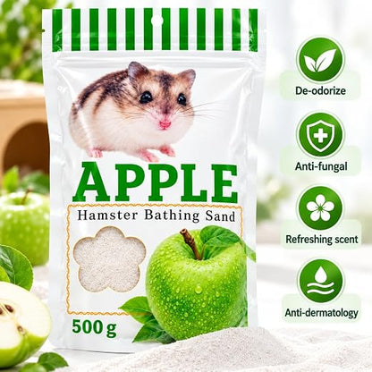 Petzlifeworld Scented Hamster Bath Sand 500g – Rose, Lavender, Green Apple & Lemon